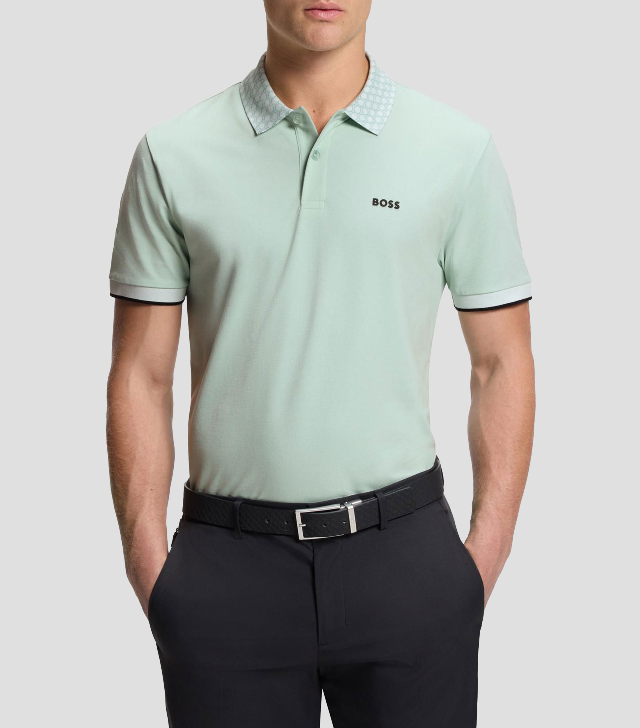 Playera polo Paddy de algodón elástico con control de la humedad Hombre